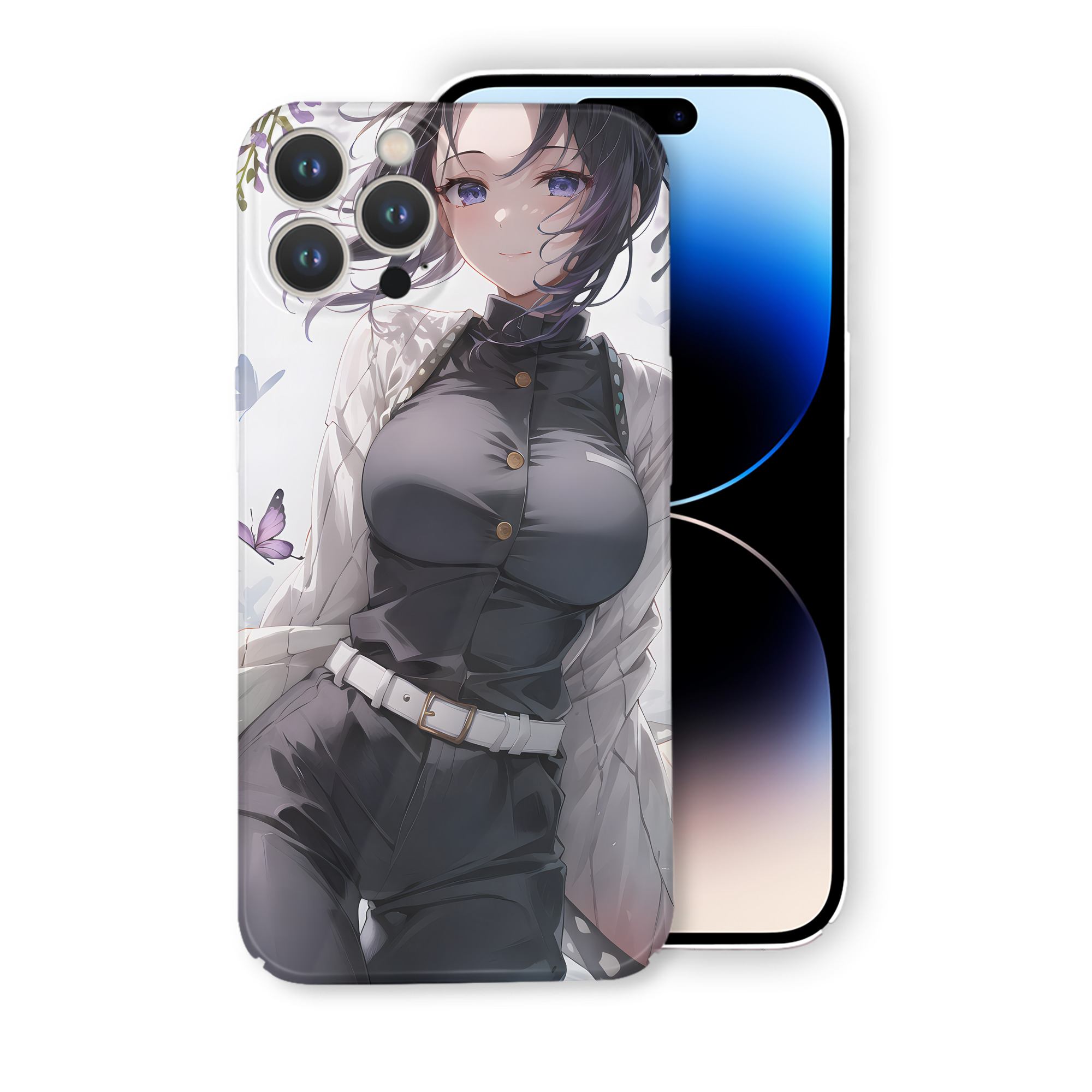 （画像用） 鬼滅の刃（きめつのやいば）蟲柱-胡蝶 しのぶ／こちょう しのぶ Kochou Shinobu 【iPhone 14シリーズ対応】ハードケース